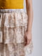 Шифоновая бежевая юбка с цветочным принтом и оборками | 6852975 | фото 2
