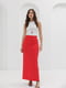Льняная красная юбка-макси с разрезом сзади | 6852993 | фото 2