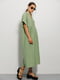Літня салатова сукня-міді вільного фасону | 6853028 | фото 3