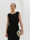 Трикотажна чорна сукня в рубчик | 6853040 | фото 2