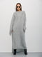 Вязаное длинное платье oversize серого цвета | 6853047 | фото 2
