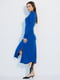 Трикотажное синее платье А-силуэта в рубчик | 6853054 | фото 3