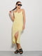 Штапельна жовта сукня в білизняному стилі | 6853067