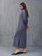 Довга сіра трикотажна сукня з розрізами | 6853071 | фото 3