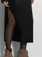Вязаное черное платье-миди с разрезом на ножке | 6853074 | фото 2
