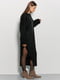 Вязаное черное платье-миди с разрезом на ножке | 6853074 | фото 3