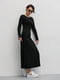 Трикотажна чорна сукня-міді в рубчик | 6853086 | фото 3