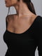 Длинное трикотажное черное платье в рубчик | 6853097 | фото 3