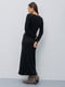 Трикотажное черное платье-макси с вырезами на лифе | 6853108 | фото 3
