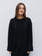 Черное длинное вязаное оверсайз платье з фактурным узором | 6853113 | фото 2