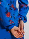 Приталена синя сукня-міді в квітковий принт | 6853122 | фото 2