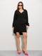 Свободное черное платье со сборками на лифе | 6853135 | фото 3
