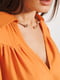 Свободное оранжевое платье со сборками на лифе | 6853137 | фото 2