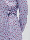 Длинное фиолетовое платье в цветочный принт с регулируемым поясом | 6853149 | фото 2