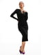 Трикотажное черное платье-миди | 6853150 | фото 3