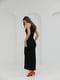 Длинное черное платье из текстурного трикотажа | 6853175 | фото 3