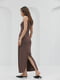 Довга коричнева сукня в рубчик | 6853187 | фото 3