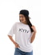 Хлопковая белая футболка с надписью Kyiv | 6853317 | фото 3