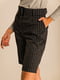 Черные полосатые шорты-бермуды в офисном стиле | 6853384 | фото 2