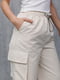 Свободные коттоновые брюки с накладными карманами | 6853410 | фото 2