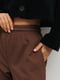 Утепленные коричневые трикотажные брюки | 6853417 | фото 2