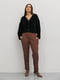 Утепленные коричневые трикотажные брюки | 6853417 | фото 3