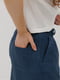 Свободные синие брюки с карманом сзади | 6853456 | фото 3