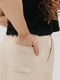 Свободные бежевые брюки с карманом сзади | 6853457 | фото 3