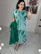 Зелений костюм: сукня в абстрактний принт, сорочка | 6858499 | фото 4