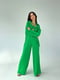 Зелений костюм-трійка із креп-жатки:топ, сорочка, штани | 6858511 | фото 6