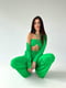 Зелений костюм-трійка із креп-жатки:топ, сорочка, штани | 6858511 | фото 7