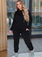 Чорний прогулянковий костюм: світшок, джогери, курточка оливкового кольору | 6858542 | фото 3