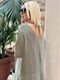 Льняна сукня вільного крою кольору хакі | 6858544 | фото 2