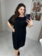 Льняна чорна сукня вільного крою з двома глибокими кишенями | 6858545 | фото 2