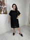 Льняна чорна сукня вільного крою з двома глибокими кишенями | 6858545 | фото 7
