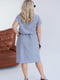 Вільна сукня графітового кольору із тканини льон жатка з поясом | 6858553 | фото 3