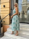 Бірюзова сукня із шовкового софту в абстрактний принт | 6858574 | фото 4