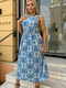 Синя сукня із шовкового софту в абстрактний принт | 6858577 | фото 2