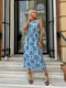Синя сукня із шовкового софту в абстрактний принт | 6858577 | фото 3