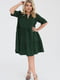 Зелена сукня вільного крою з оборками | 6858597