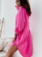 Рожева сукня-сорочка з мусліну під пояс | 6858603 | фото 5