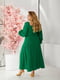 Трикотажна зелена сукня-міді з глибоким драпірованим декольте | 6858607 | фото 6