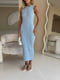 Лаконічна бавовняна сукня міді блакитного кольору | 6858640 | фото 2