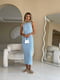 Лаконічна бавовняна сукня міді блакитного кольору | 6858640 | фото 5
