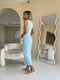 Лаконічна бавовняна сукня міді блакитного кольору | 6858640 | фото 7