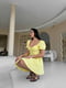 Жовта муслінова сукня міні в квітковий принт з імітацією чашки на підкладці | 6858664 | фото 4