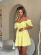 Жовта муслінова сукня міні в квітковий принт з імітацією чашки на підкладці | 6858664 | фото 7
