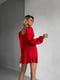 Червона сатинова сукня міні  з об”ємними широкими рукавами та імітацією чашок | 6858671 | фото 2