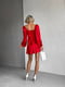 Червона сатинова сукня міні  з об”ємними широкими рукавами та імітацією чашок | 6858671 | фото 7