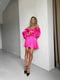 Рожева сатинова сукня міні з об”ємними широкими рукавами та імітацією чашок | 6858674 | фото 5